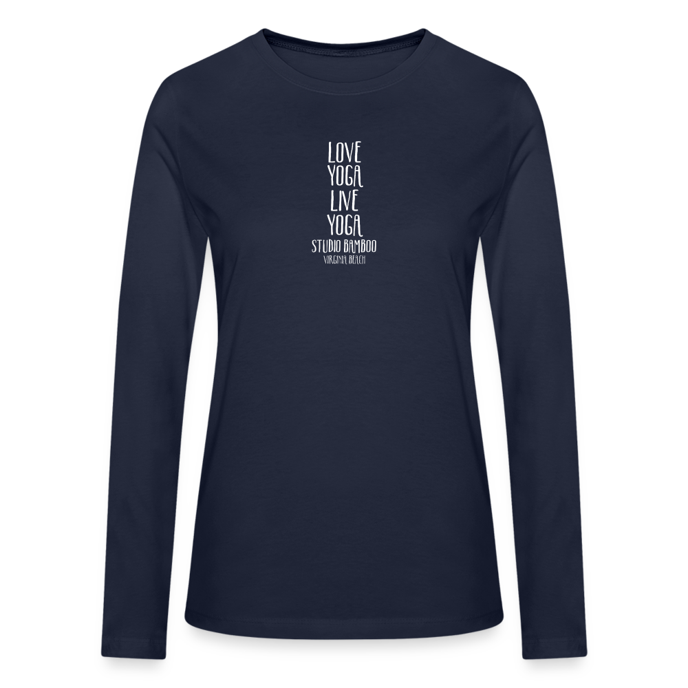 Love Yoga Bella + Canvas Women's Long Sleeve T-Shirt - navy