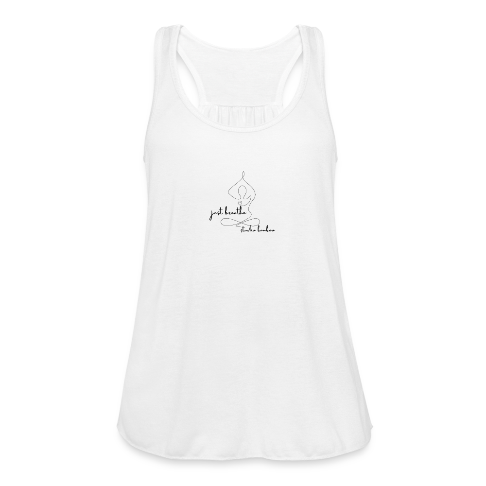 Just Breathe Women's Flowy Tank Top by Bella - white