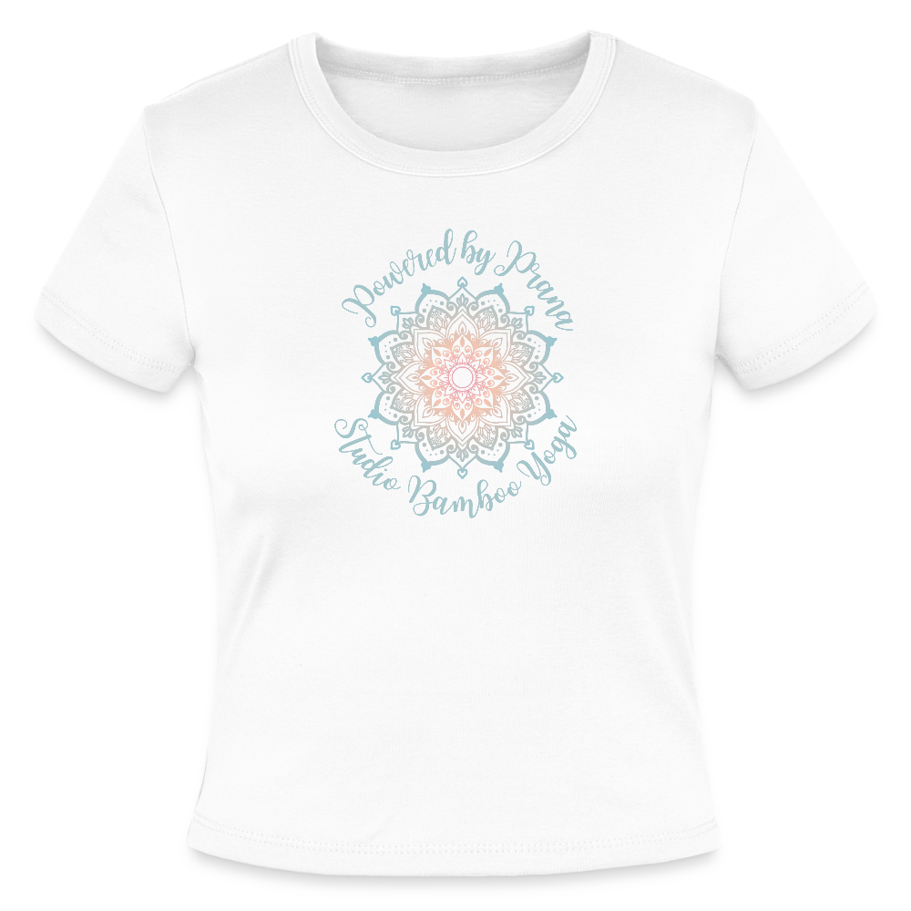 Powered by Prana Ladies Micro Rib Baby Tee - white