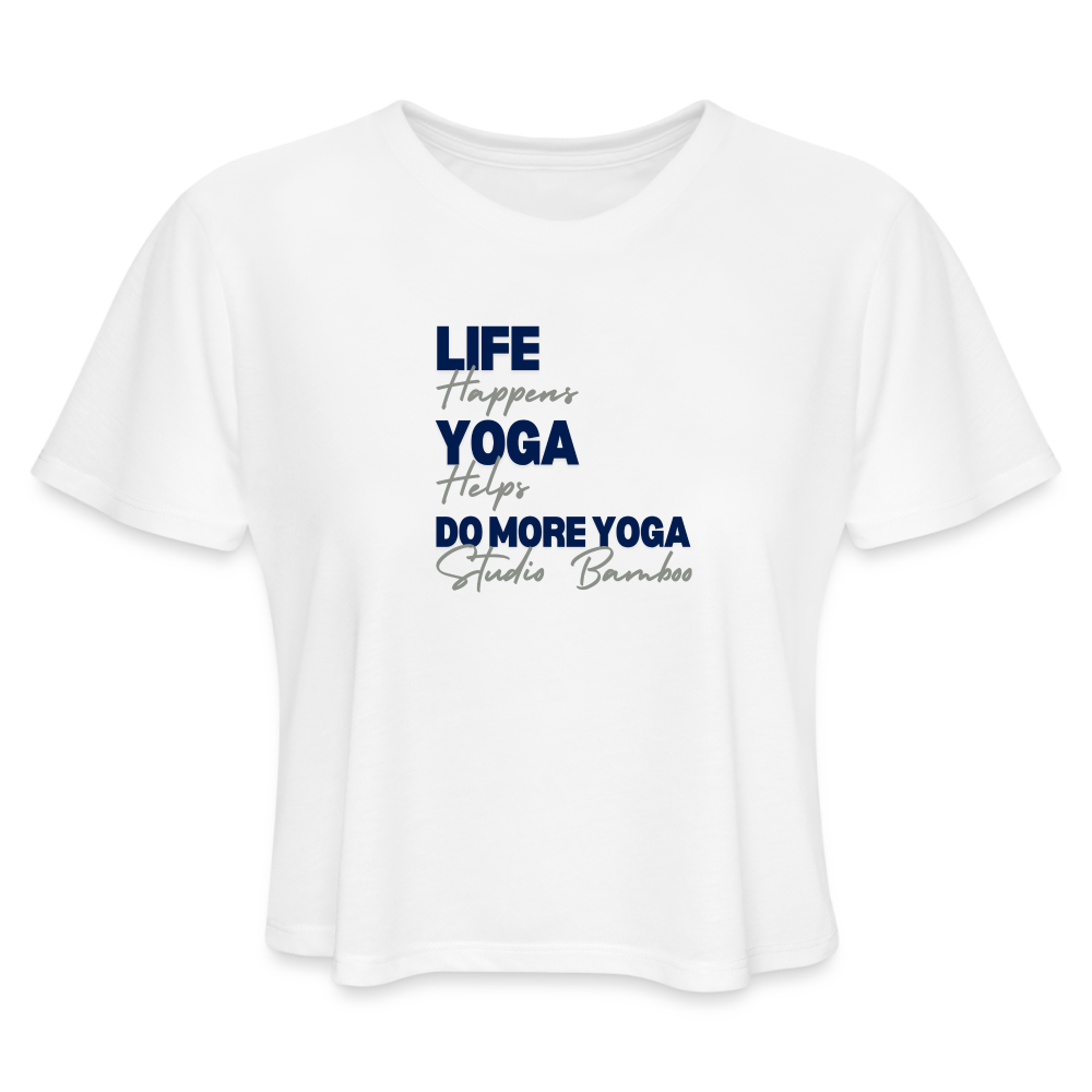 Life Happens Women's Cropped T-Shirt - white