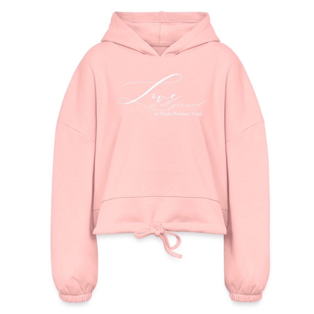 Love is All You Need Women’s Cropped Hoodie - light pink