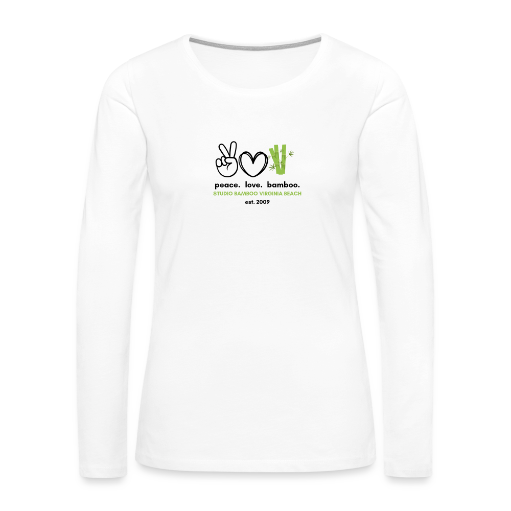 Peace Love Bamboo Women's Premium Long Sleeve T-Shirt - white