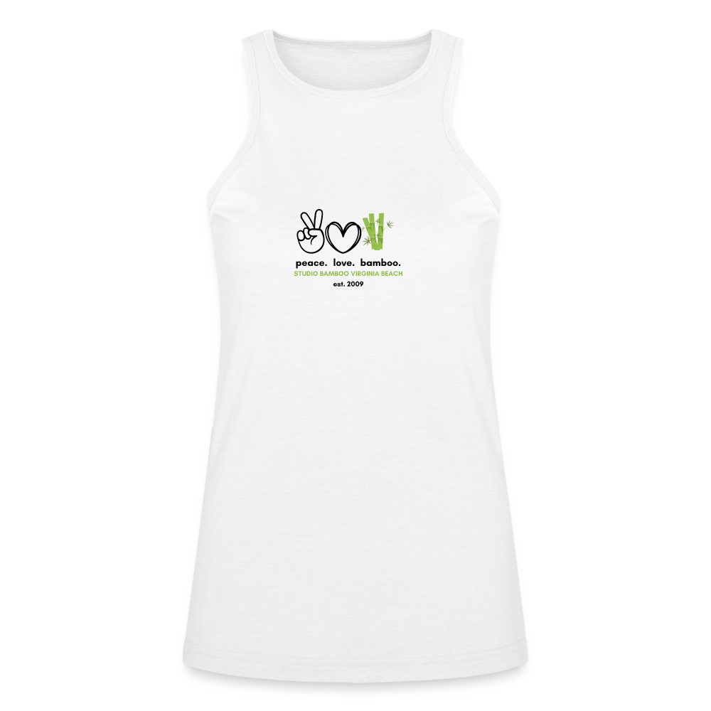 Peace Love Bamboo American Apparel Women’s Racerneck Tank - white