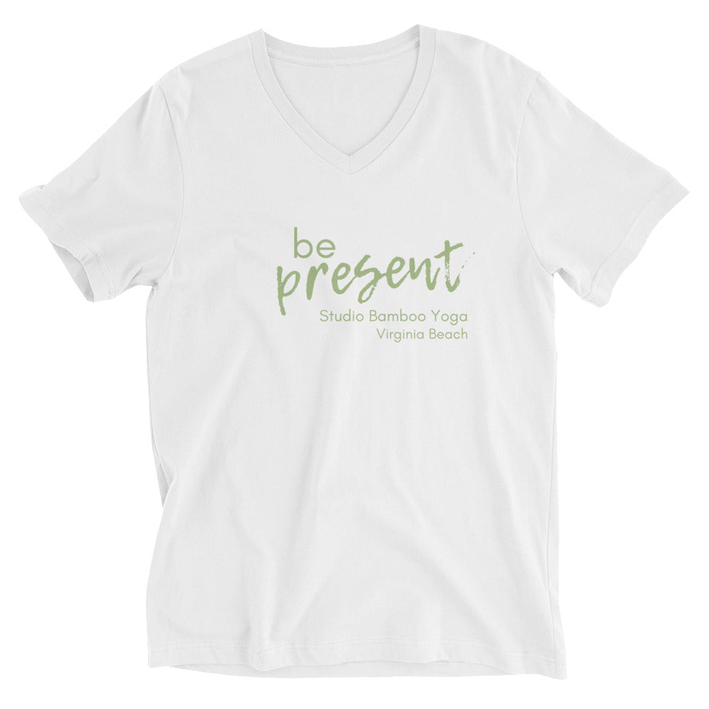 Be Present Unisex Short Sleeve V-Neck T-Shirt