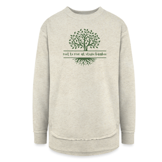 Root to Rise Women's Weekend Tunic Fleece Sweatshirt - heather oatmeal