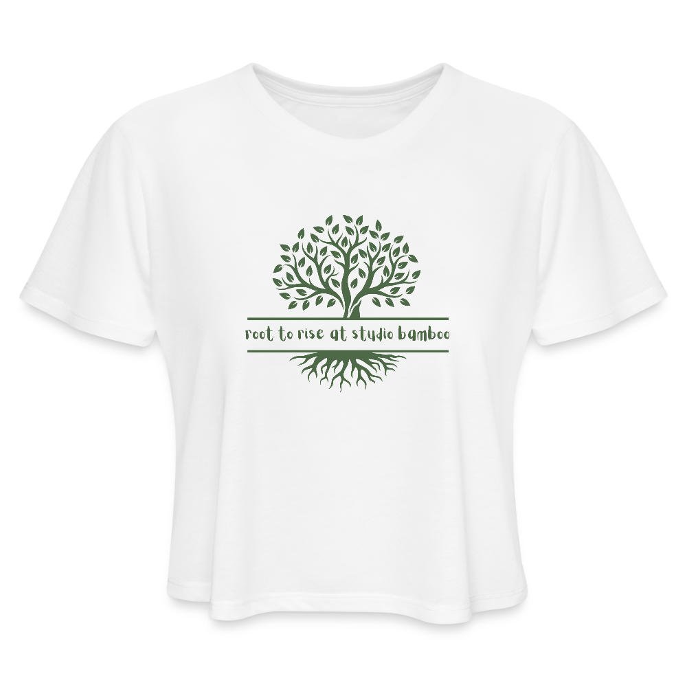 Root to Rise Women's Cropped T-Shirt - white