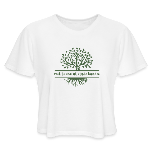 Root to Rise Women's Cropped T-Shirt - white