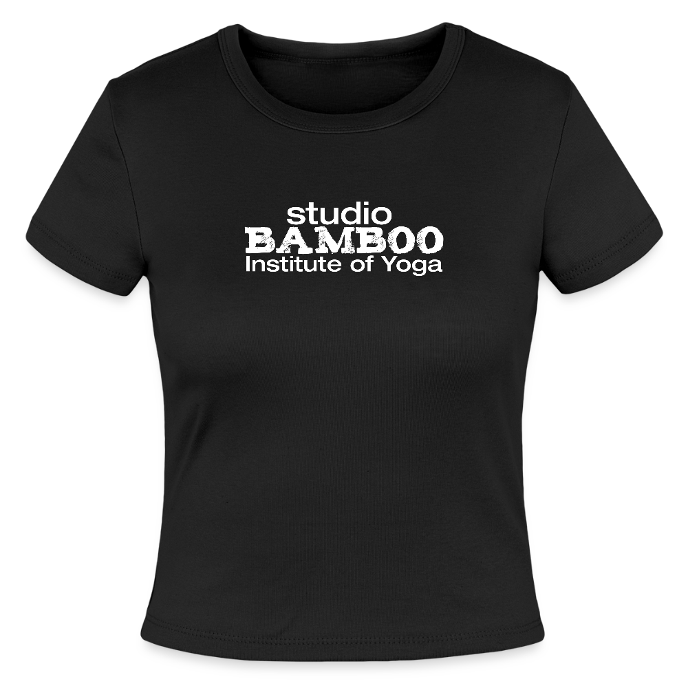 Classic Bamboo Ladies Micro Rib Baby Tee - black