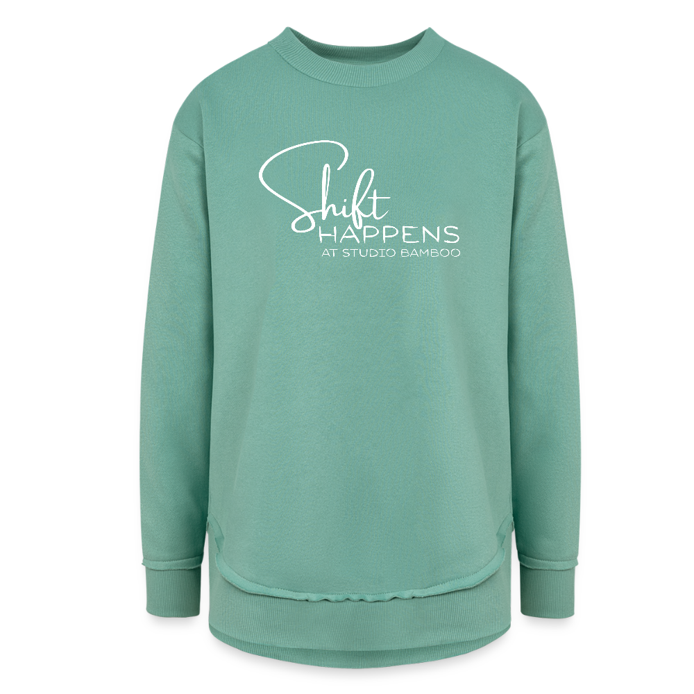 Shift Happens Women's Weekend Tunic Fleece Sweatshirt - saltwater
