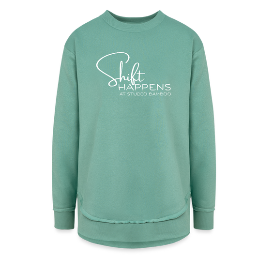 Shift Happens Women's Weekend Tunic Fleece Sweatshirt - saltwater