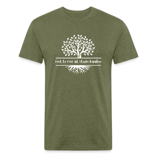 Men's Root to Rise Fitted Cotton/Poly T-Shirt by Next Level - heather military green