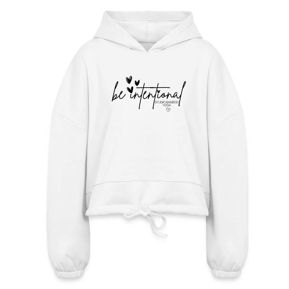 Be Intentional Women’s Cropped Hoodie - white