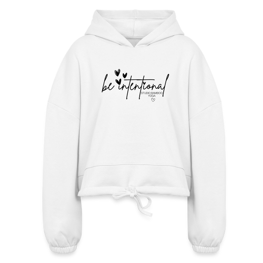 Be Intentional Women’s Cropped Hoodie - white