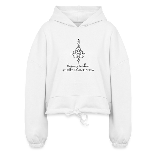 the journey (runs large) Women’s Cropped Hoodie - white