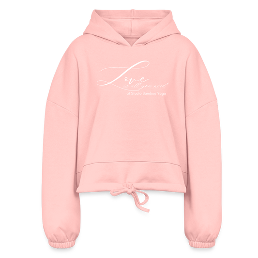 Love is All You Need Women’s Cropped Hoodie - light pink
