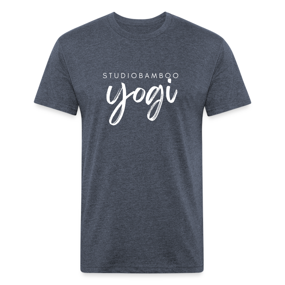 Studio Bamboo Yogi Fitted Cotton/Poly T-Shirt by Next Level - heather navy