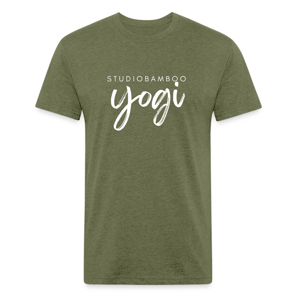 Studio Bamboo Yogi Fitted Cotton/Poly T-Shirt by Next Level - heather military green