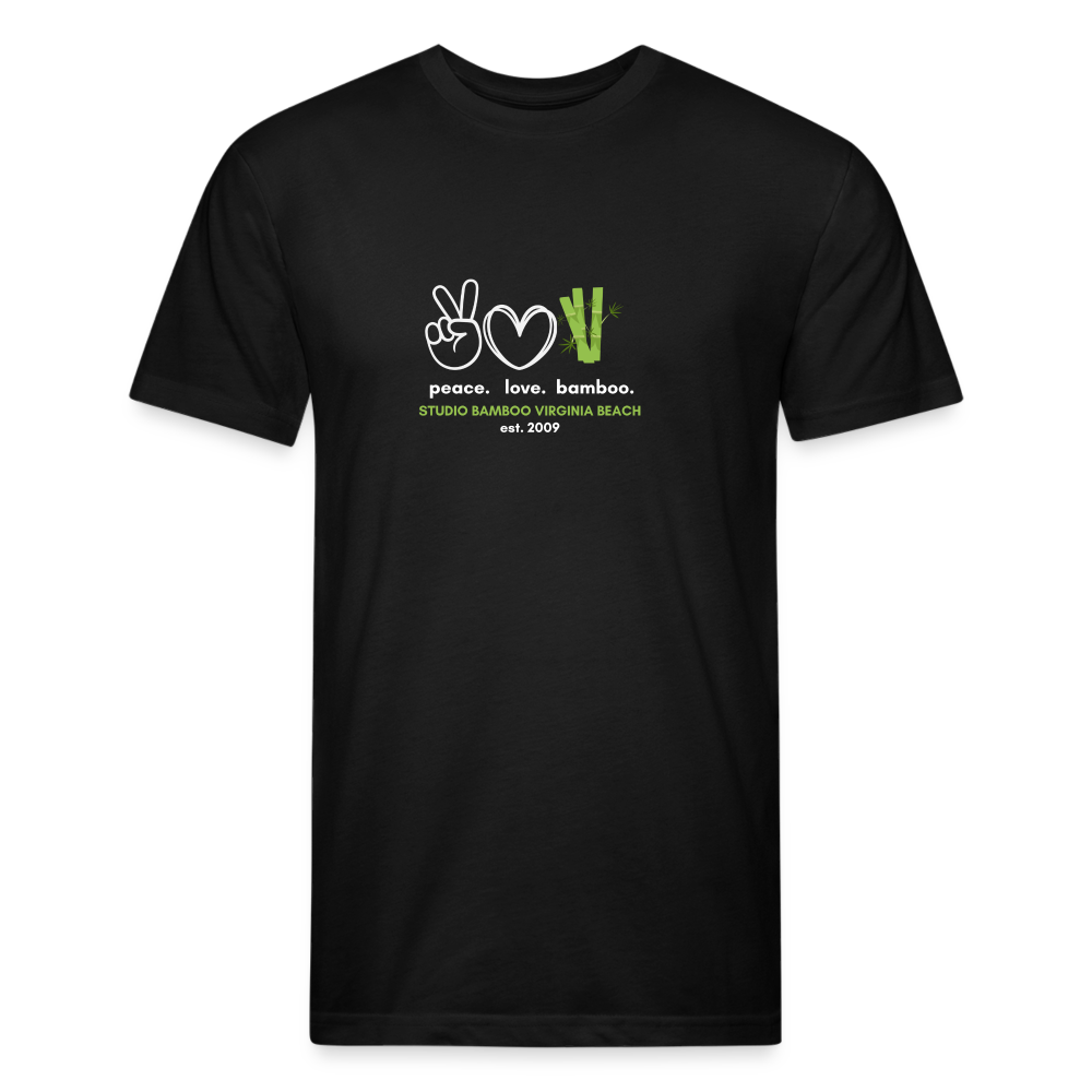 Peace Love Bamboo Fitted Cotton/Poly T-Shirt by Next Level - black