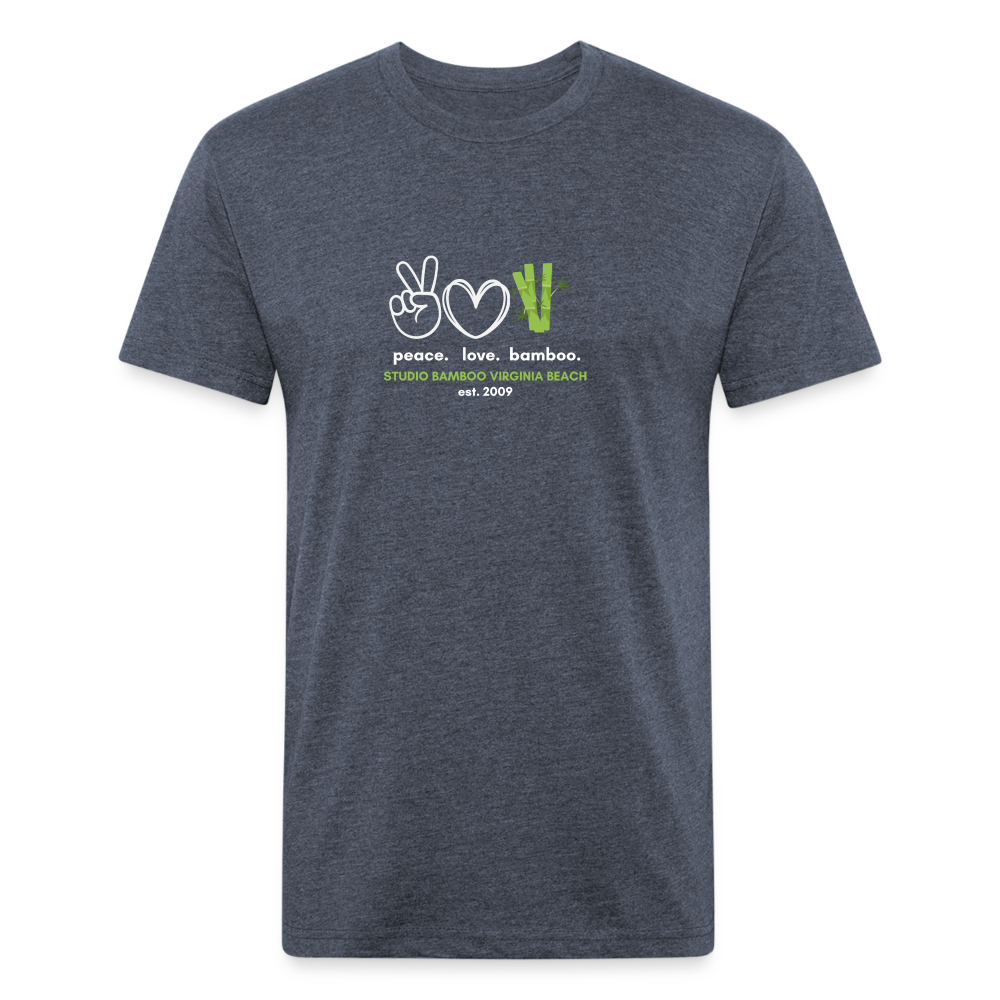 Peace Love Bamboo Fitted Cotton/Poly T-Shirt by Next Level - heather navy