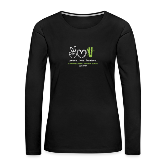 Peace Love Bamboo Women's Premium Long Sleeve T-Shirt - black