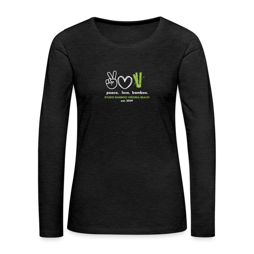 Peace Love Bamboo Women's Premium Long Sleeve T-Shirt - charcoal grey
