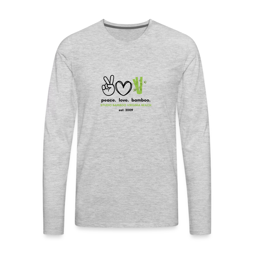 Peace Love Bamboo Men's Premium Long Sleeve T-Shirt - heather gray