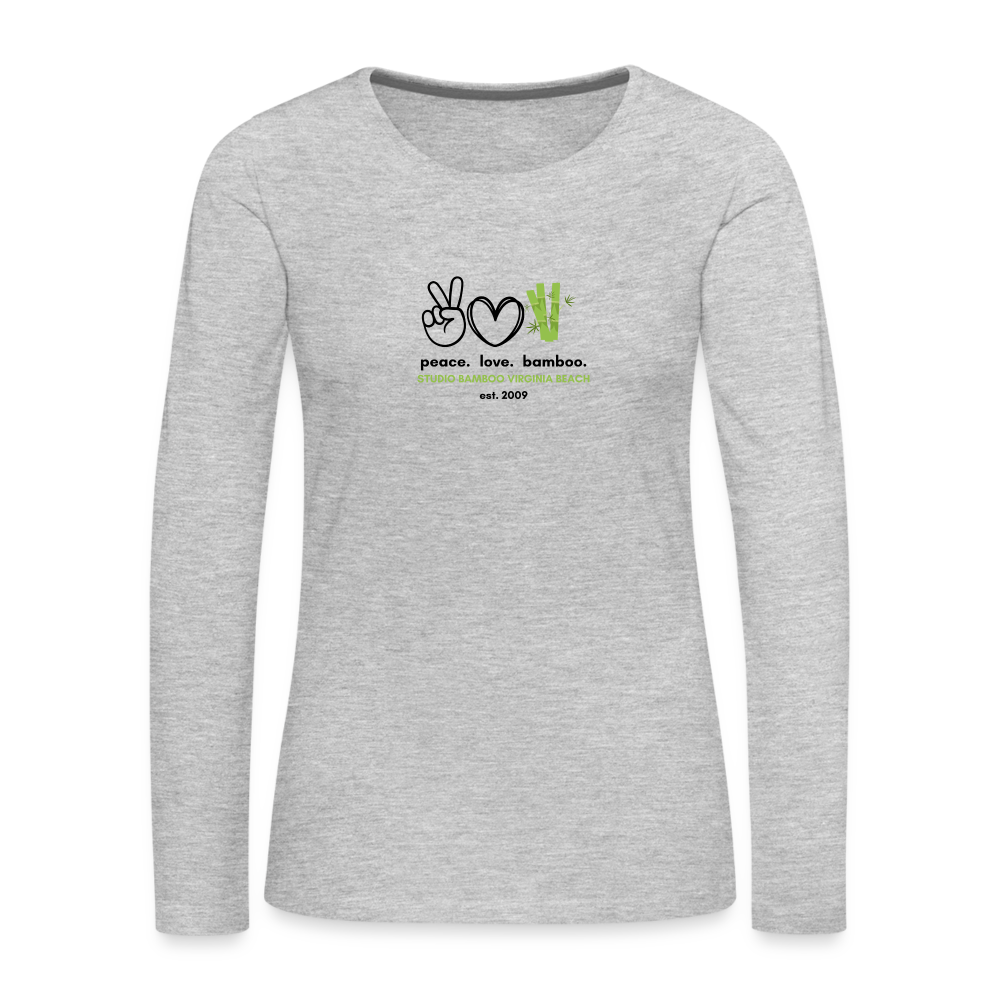Peace Love Bamboo Women's Premium Long Sleeve T-Shirt - heather gray