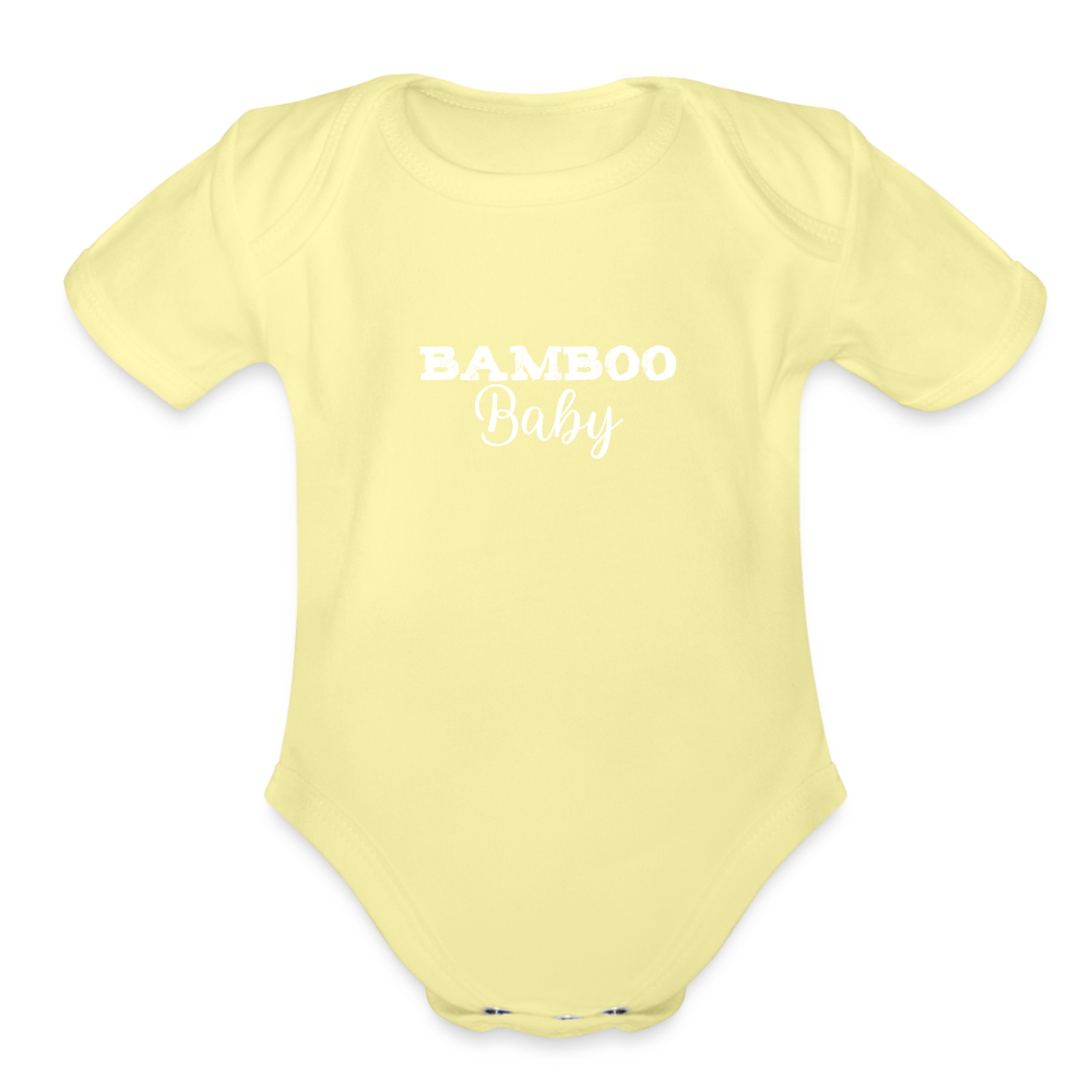 Bamboo Baby Organic Short Sleeve Baby Bodysuit - washed yellow