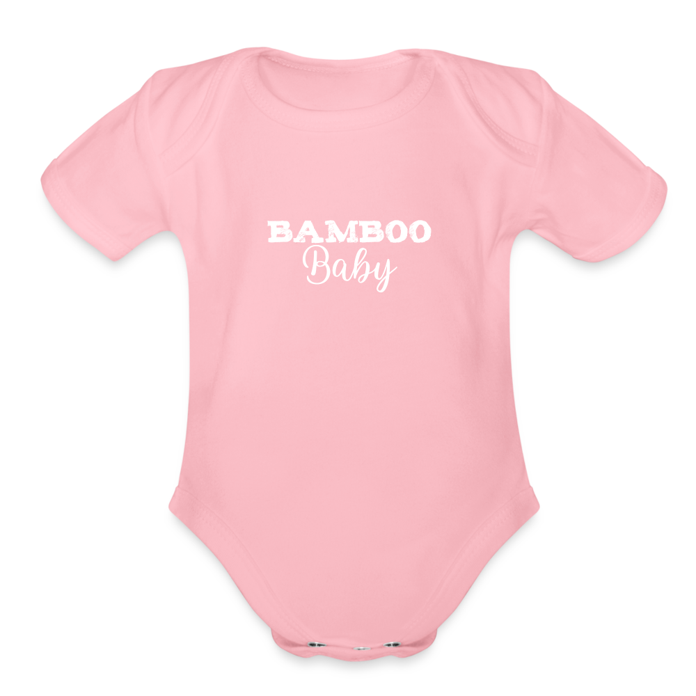 Bamboo Baby Organic Short Sleeve Baby Bodysuit - light pink