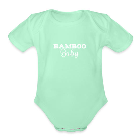 Bamboo Baby Organic Short Sleeve Baby Bodysuit - light mint