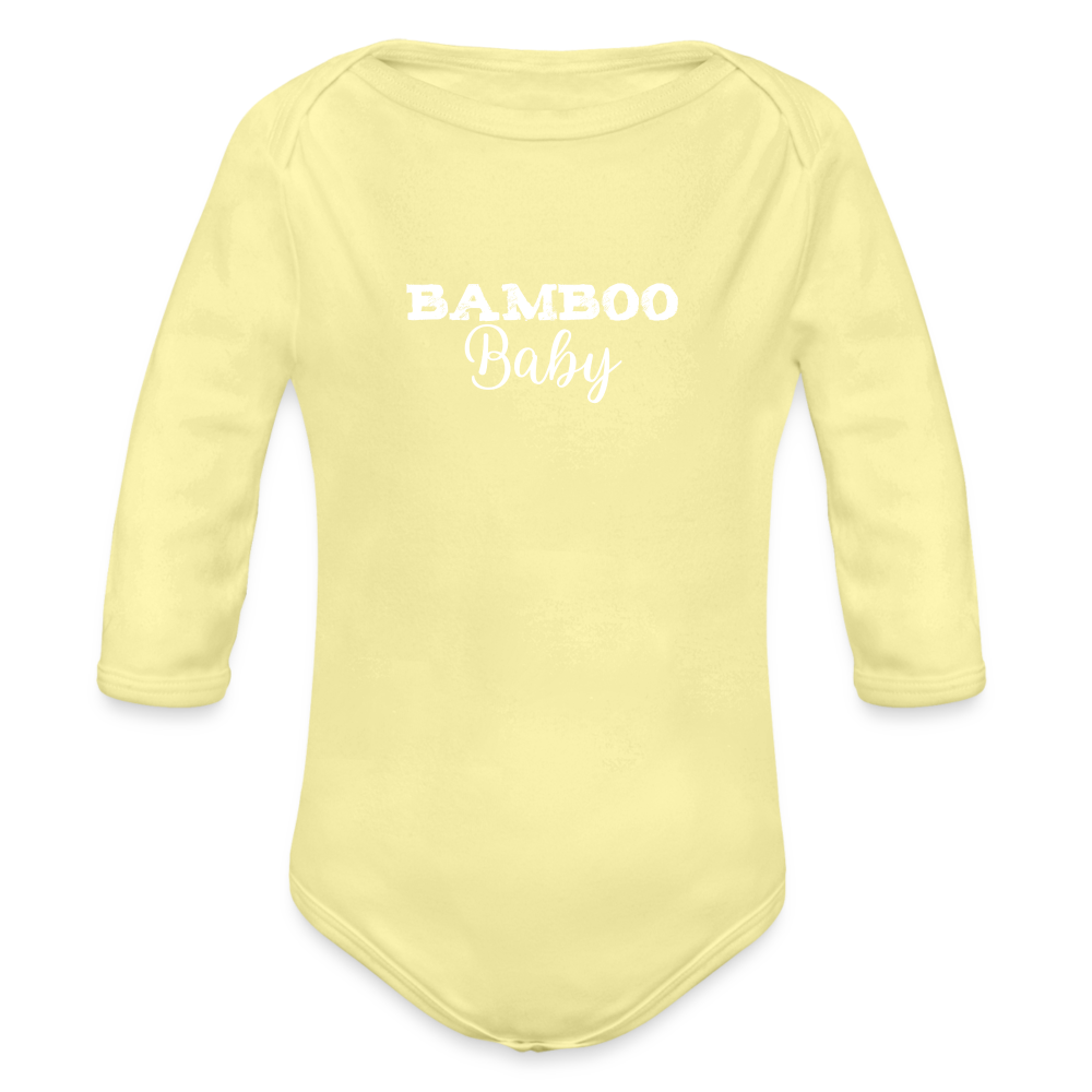 Bamboo Baby Organic Long Sleeve Baby Bodysuit - washed yellow