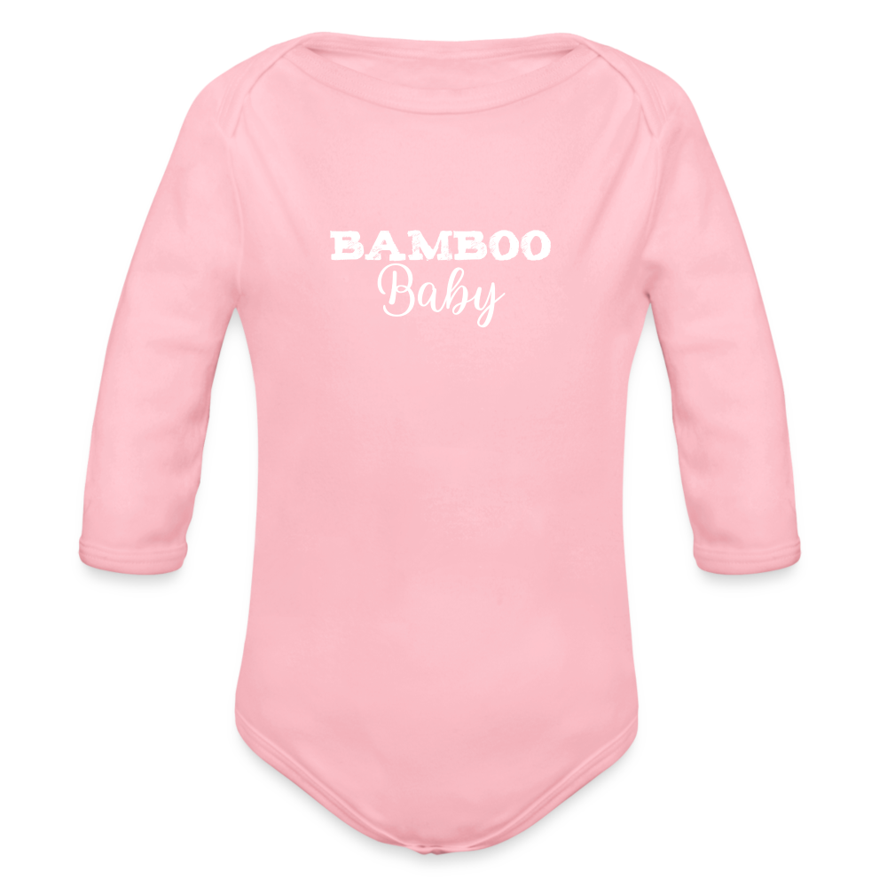 Bamboo Baby Organic Long Sleeve Baby Bodysuit - light pink