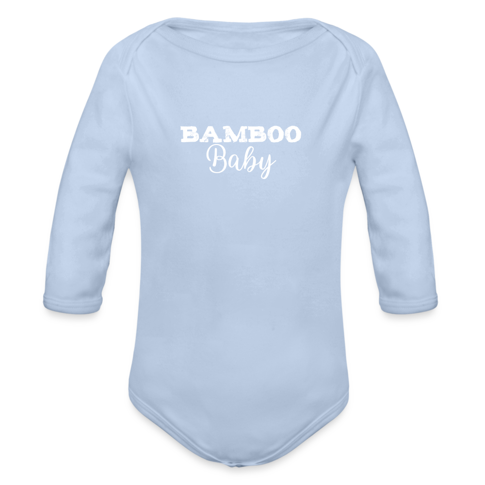 Bamboo Baby Organic Long Sleeve Baby Bodysuit - sky