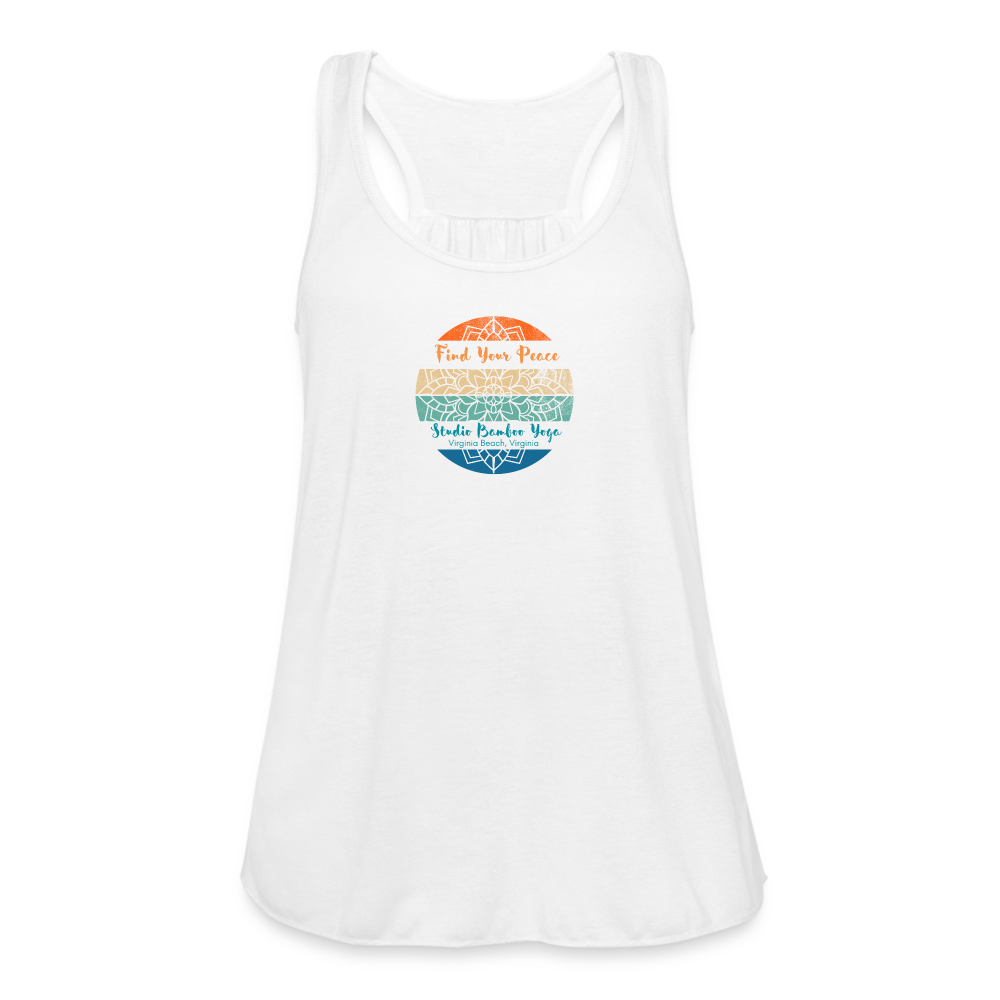 Find Your Peace Women's Flowy Tank Top by Bella - white