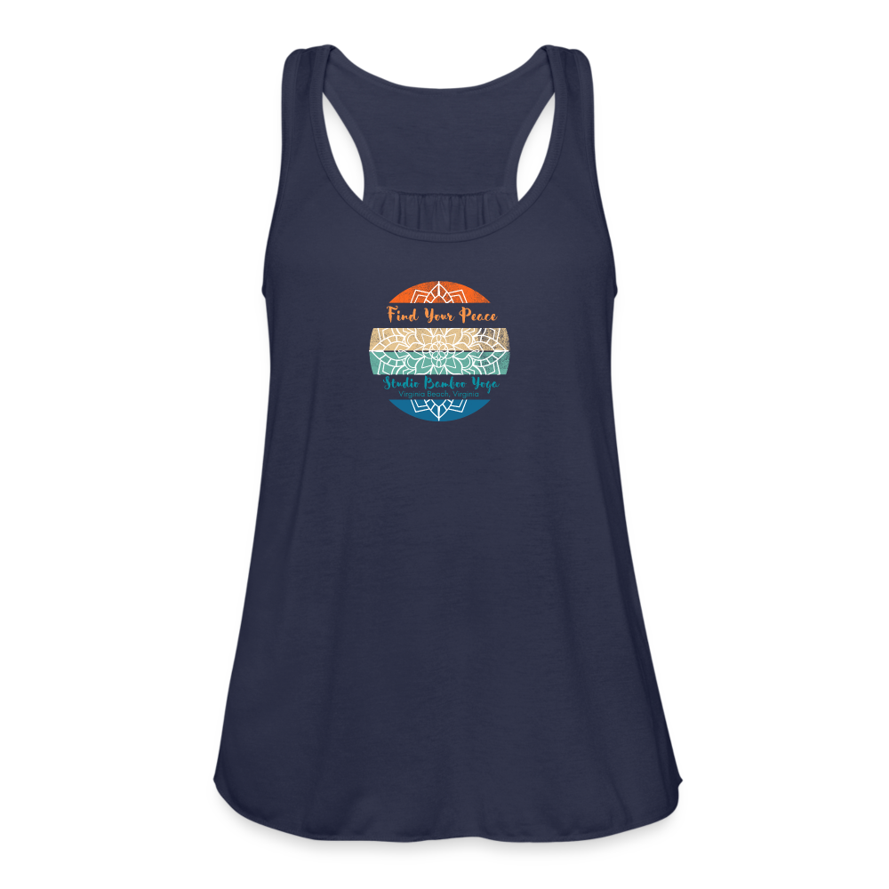 Find Your Peace Women's Flowy Tank Top by Bella - navy