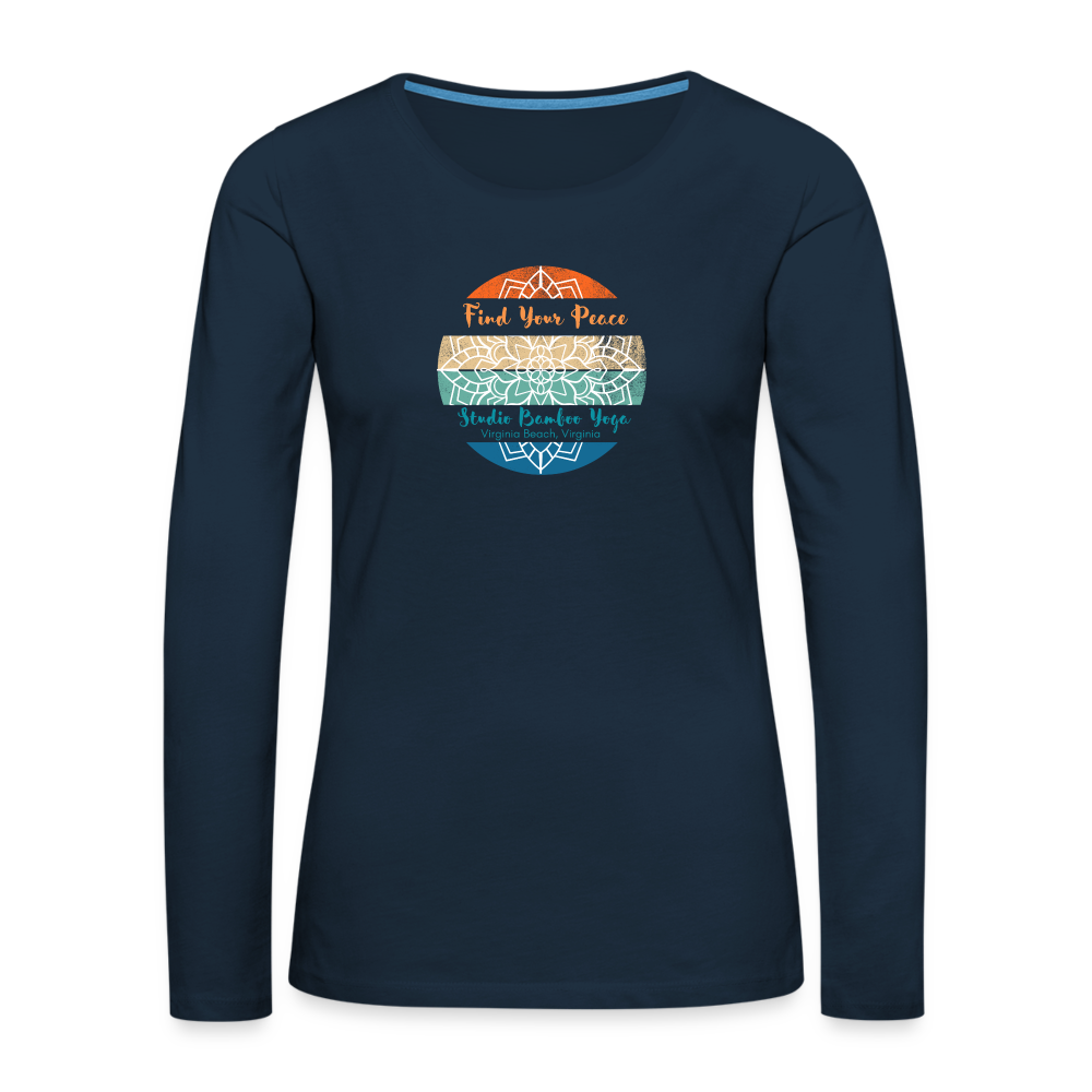 Find Your Peace Women's Premium Long Sleeve T-Shirt - deep navy