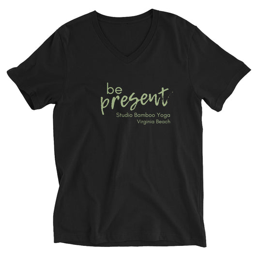Be Present Unisex Short Sleeve V-Neck T-Shirt
