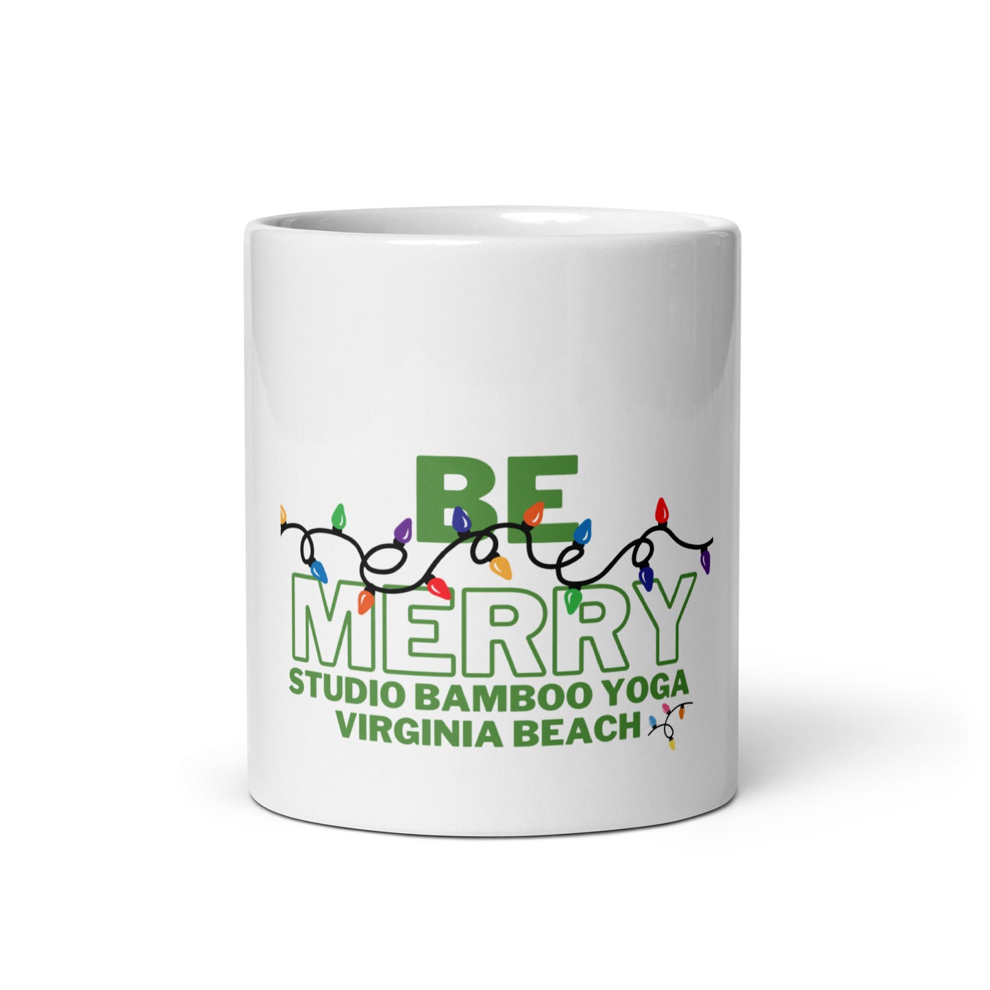 Be Merry White glossy mug